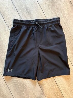 Under Armour Black Youth Athletic Shorts with Reflective Logo